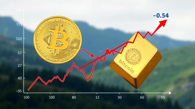Dramatic Shift: Bitcoin Gold Correlation Plunges to -0.54