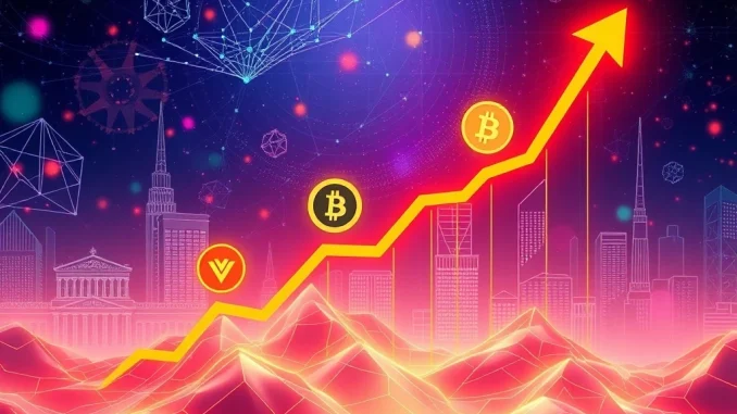 Charts showing a significant altcoin rally, highlighting the growth of VeChain, Filecoin, Optimism, and Toncoin and their impact on market cap.