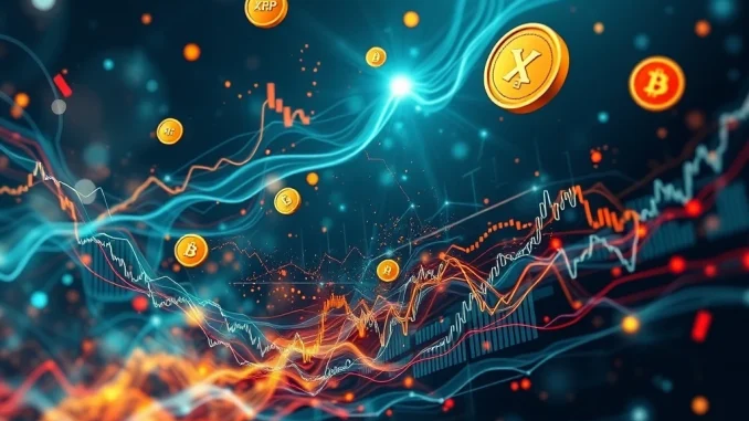 Charts and digital assets illustrating altcoin volatility and crypto market risks.