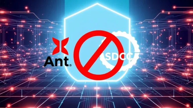 Visualizing Ant International's decision to maintain control over its digital asset ecosystem by denying USDC integration.