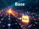 A visual representation of Base blockchain's rapid advancements, highlighting the speed of Flashblocks and the integrated Coinbase Wallet rebrand.