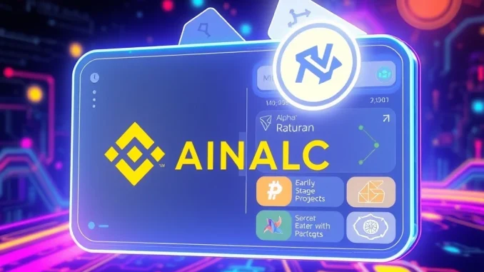 Binance Alpha platform featuring Newton (NEWT) token among emerging crypto projects