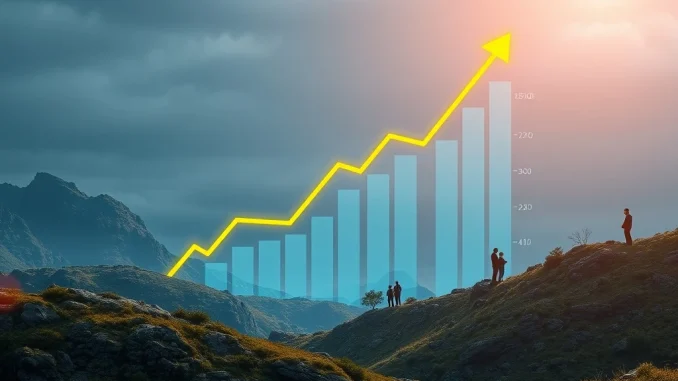 A visual representation of Binance Coin (BNB) price surging on a chart, illustrating the impact of strong institutional demand.