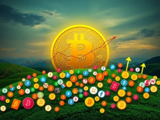 A visual representation of capital shifting from Bitcoin dominance to a vibrant altcoin surge, highlighting PEPE, Fartcoin, and HYPE tokens.