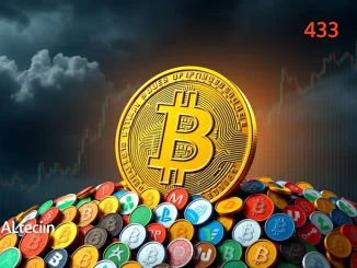 Chart showing Bitcoin dominance over altcoins, with the Altcoin Season Index at 43, illustrating current crypto market trends.