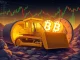 A digital bulldozer symbolizing BSTR's strategy to accumulate dormant Bitcoin, impacting Bitcoin supply.