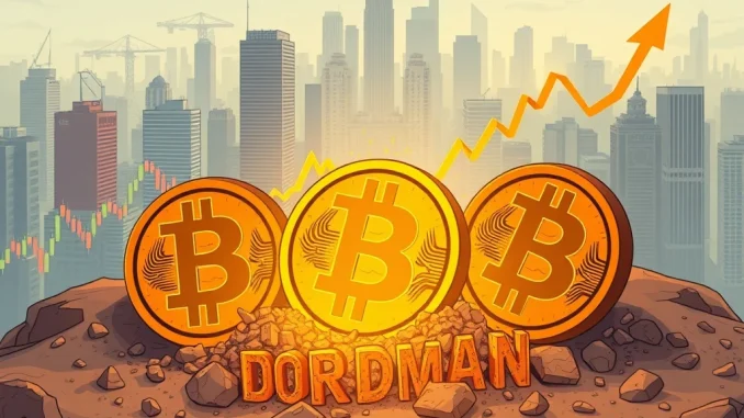 Bitcoin Awakens: Dormant Coins Surge as BTC Price Dips, Realized Value Hits $1 Trillion An artistic representation of Bitcoin dormant coins becoming active, symbolizing market shifts and the crypto's realized value reaching $1 trillion.