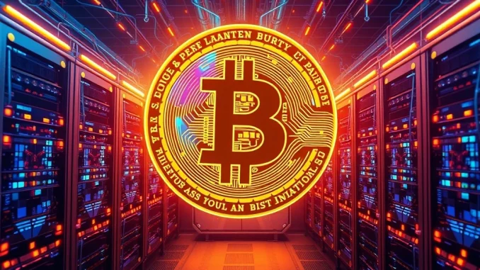 Visualizing the Bitcoin hashrate surge, showing global mining expansion, AI integration, and strengthened network security.