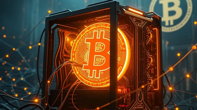 Visualizing the immense computational power of Bitcoin's hashrate surge to 1 ZH/s, highlighting its impact on crypto mining.