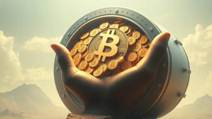 An entity's substantial Bitcoin holdings growing to 3% of total BTC supply, illustrating strategic crypto accumulation.