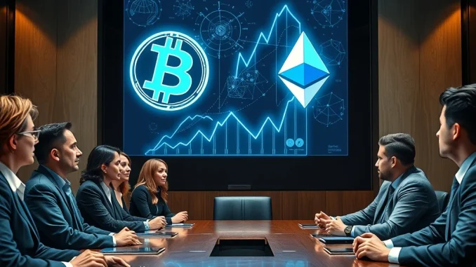 Bitcoin Institutional Adoption Fuels Explosive Crypto Talent Demand Executives discuss Bitcoin institutional adoption and the rising demand for crypto talent in a professional setting.