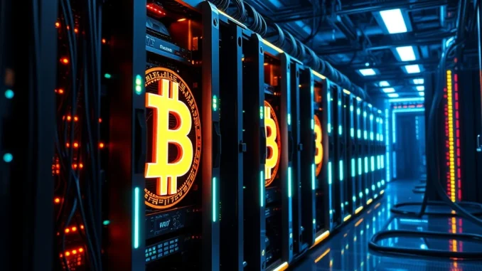 Bitcoin Mining Profitability Skyrockets 18% in May – Here’s Why Bitcoin mining rigs generating high profitability in a data center