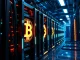 Bitcoin mining rigs generating high profitability in a data center