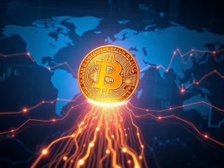 Visualizing a massive Bitcoin transfer to Coinbase Prime, highlighting the significant BTC moved to exchanges and its potential market impact.