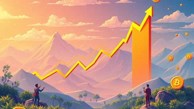 A visual representation of an explosive BNB price surge on a crypto market rally chart, signifying significant growth in the cryptocurrency sector.