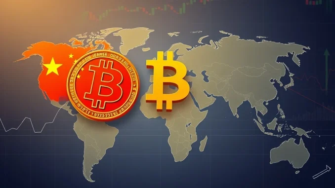 Visualizing the impact of the US-China tariff truce on global financial markets and Bitcoin news, showing economic stability.