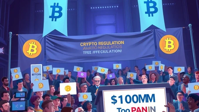 Bitcoin PAC rally supporting cryptocurrency regulation and policy changes