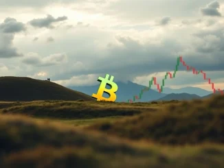A chart showing a significant Bitcoin price drop, illustrating current market volatility and liquidity pressures.