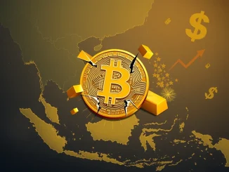 Bitcoin price dropping amidst a backdrop of geopolitical conflict in Southeast Asia, highlighting safe-haven asset shifts.