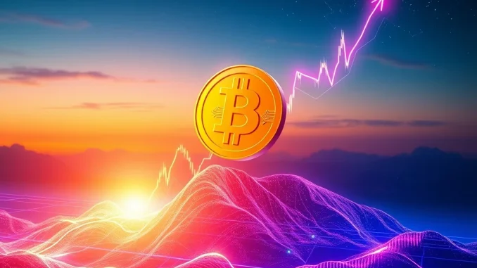 A chart showing a significant surge in Bitcoin price, indicating a strong Bitcoin rally past key resistance levels.