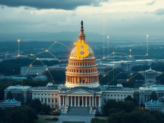 A visual representation of the Bitcoin price soaring, symbolizing the impact of the U.S. strategic reserve on the digital asset market.