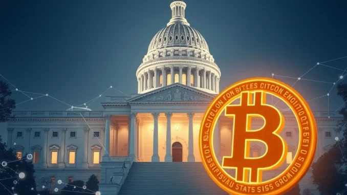 A visual representing the US Senate's revolutionary 2025 crypto bill, shaping Bitcoin and digital asset regulation.