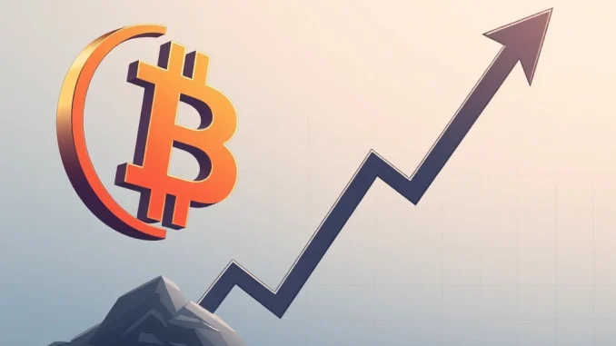 A chart illustrating Bitcoin's tightening falling wedge pattern, with a 'Risk-Off Signal' overlay indicating prolonged investor caution in the crypto market.