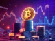 Bitcoin towering over altcoins in a cryptocurrency market dominance scene