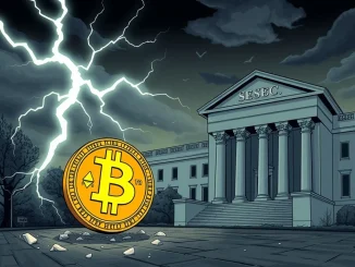 A visual representation of the SEC's surprising reversal on a diversified Bitcoin Crypto ETF, highlighting regulatory uncertainty.