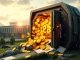 A digital vault filled with Bitcoin symbols, representing Strategy's massive $2 billion Preferred Stock Offering to expand its Bitcoin Strategy.