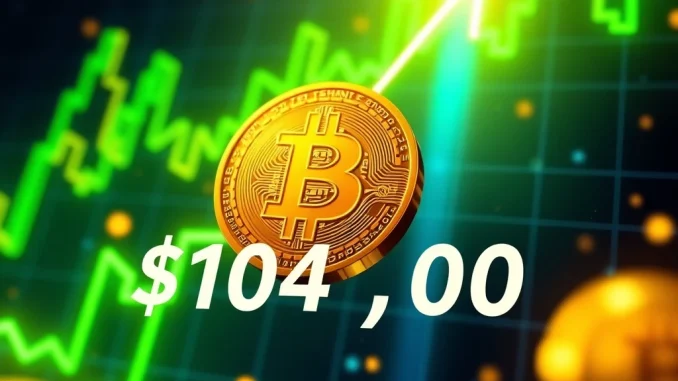 Bitcoin price surges past $104,000 on Binance, signaling bullish momentum.
