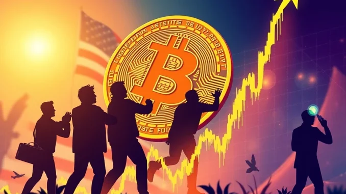 Chart showing Bitcoin's price surging, illustrating strong buying pressure from US investors influencing the market.