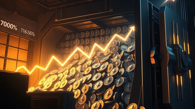 BitMine Immersion's massive Ethereum holdings, symbolizing significant corporate crypto investment and market impact.