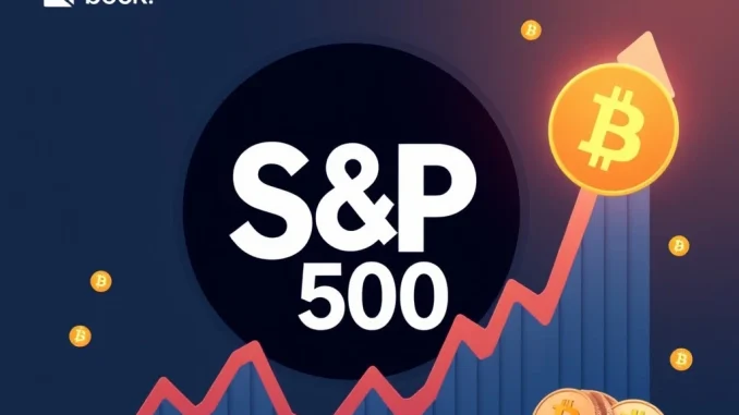 Block's S&P 500 inclusion, symbolizing the growing institutional acceptance of Bitcoin integration and fintech innovation in the market.