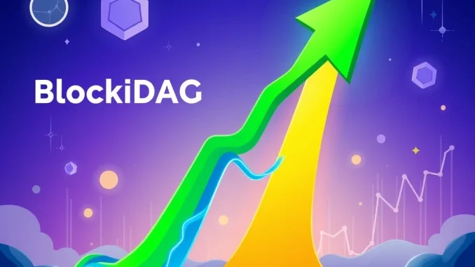 Chart showing BlockDAG's impressive ROI growth overshadowing Cardano's slower developer adoption, highlighting market shifts.