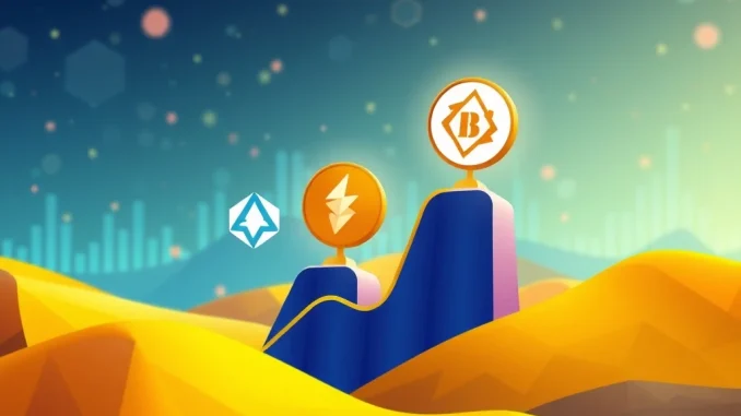 Visualizing BlockDAG's presale success alongside Chainlink, Arbitrum, and PEPE's strong performance driving crypto market gains.