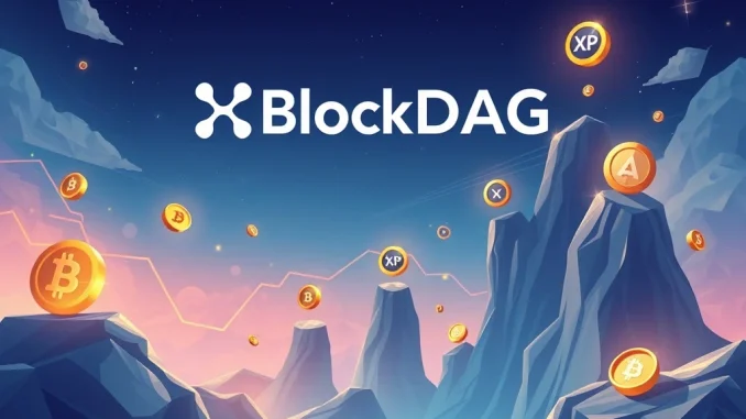 Visualizing the phenomenal growth of BlockDAG's presale, symbolizing its market dominance over other cryptocurrencies like XRP.