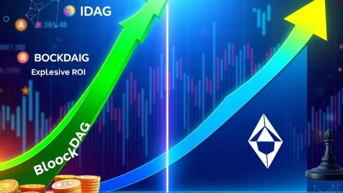 Visualizing BlockDAG presale's potential 3,025% ROI compared to Cardano's projected growth, highlighting a major crypto investment opportunity.
