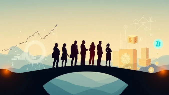 Web3 Recruitment: Blue Port Interactive's Pioneering Global Talent Hunt for Crypto-Stock Integration A digital bridge connecting traditional finance with blockchain, symbolizing Blue Port Interactive's Web3 recruitment for crypto-stock integration.