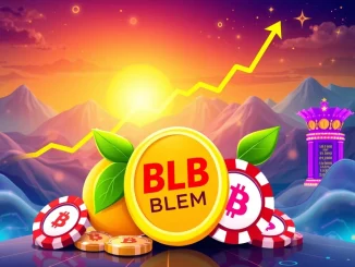 A dynamic chart showing BNB's price surging past $800, symbolizing its impressive growth, alongside abstract representations of BitLemons and casino elements, highlighting BLEM's emergence in the Crypto Market.