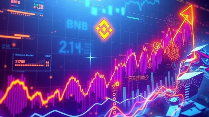 A dynamic chart illustrating the remarkable surge of Binance Coin (BNB) price to an all-time high, fueled by significant institutional inflows.