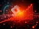 A chart showing Bonkfun's impressive trading volume surge, symbolizing its dominance over Pumpfun in the Solana meme coin market.