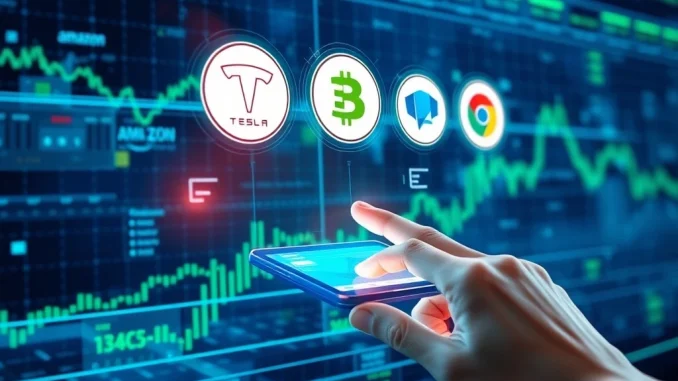 BYDFi xStocks platform showcasing on-chain U.S. equity trading with tokenized assets on a blockchain interface.