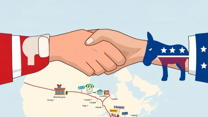 Bipartisan lawmakers uniting to pass the CANADA Act, protecting US small businesses from economic impact of Trump Tariffs.