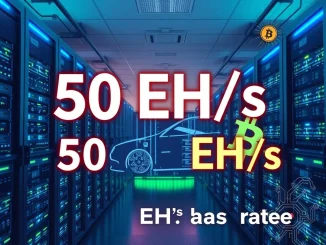 Cango's transformed data center, symbolizing its successful pivot to large-scale Bitcoin mining operations and impressive 50 EH/s hash rate capacity.