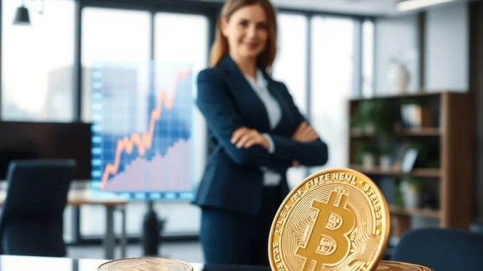 Capital B's strategic Bitcoin holdings growth represented by a chart and euro currency, signifying a major institutional crypto investment.