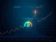 Crypto Fear & Greed Index shows market greed with Bitcoin chart