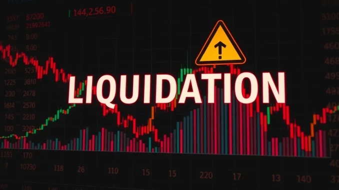 Crypto Futures Liquidation: Unprecedented $216 Million Plunge Rocks the Market A dramatic chart showing a sudden drop in the crypto market, illustrating the massive crypto futures liquidation event.