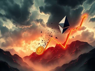 A chart showing a steep decline, symbolizing significant crypto liquidations and market instability.