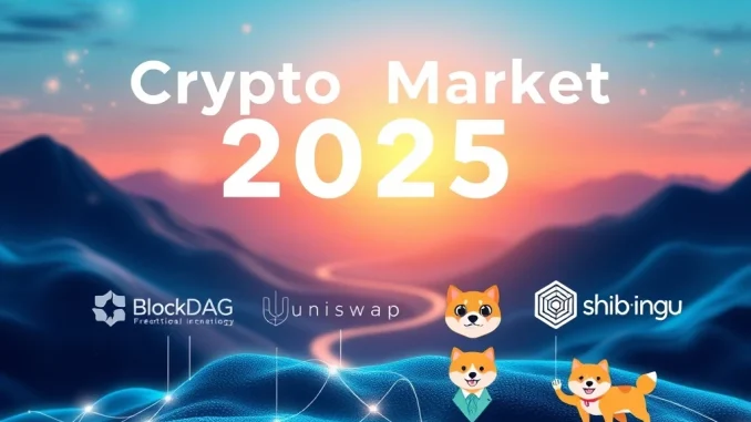Crypto Market 2025: Unlocking **Phenomenal** Growth with **BlockDAG**, **UNI**, **POL**, and **SHIB**'s Institutional Appeal A futuristic visual depicting the **Crypto Market 2025**'s shift towards functional tech and ecosystem growth, attracting institutional crypto investment.